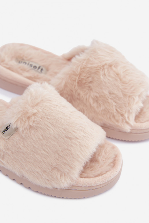 Pantofole da donna con pelliccia color sabbia Loraline