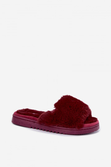 Pantofole da donna con pelliccia color bordeaux Loraline