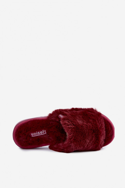 Pantofole da donna con pelliccia color bordeaux Loraline