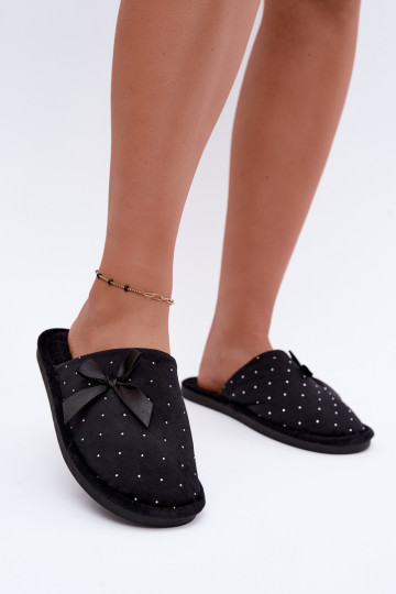 Pantofole decorate con fiocchi neri Loriane