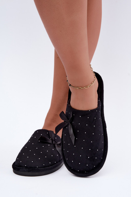Pantofole decorate con fiocchi neri Loriane