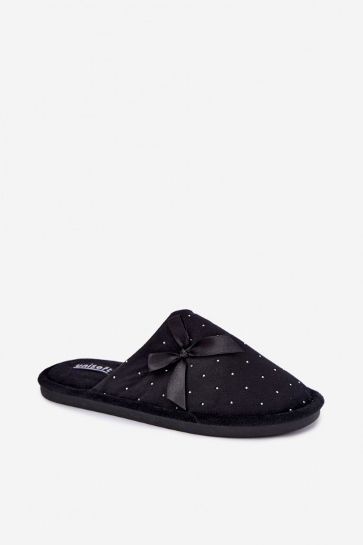 Pantofole decorate con fiocchi neri Loriane