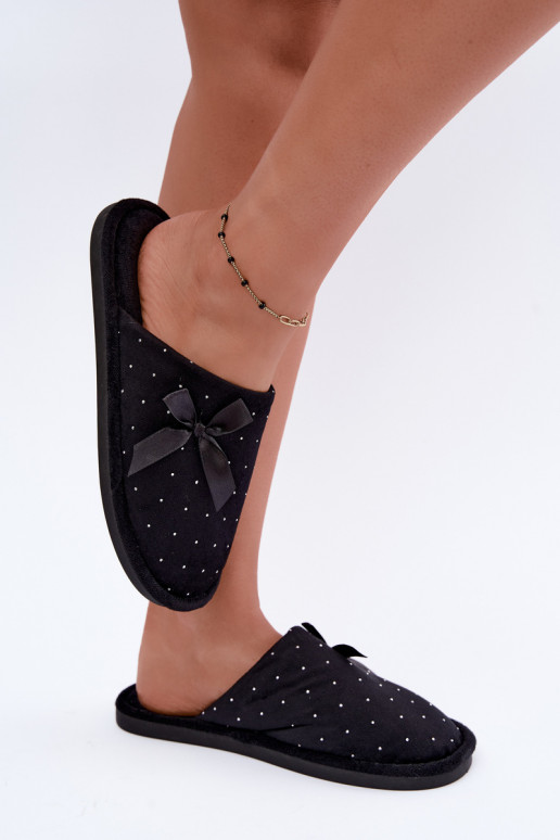 Pantofole decorate con fiocchi neri Loriane