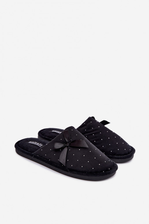 Pantofole decorate con fiocchi neri Loriane
