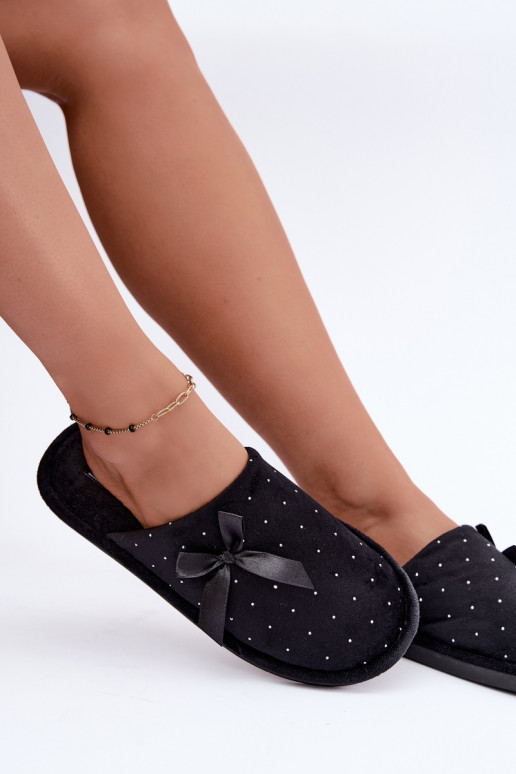 Pantofole decorate con fiocchi neri Loriane