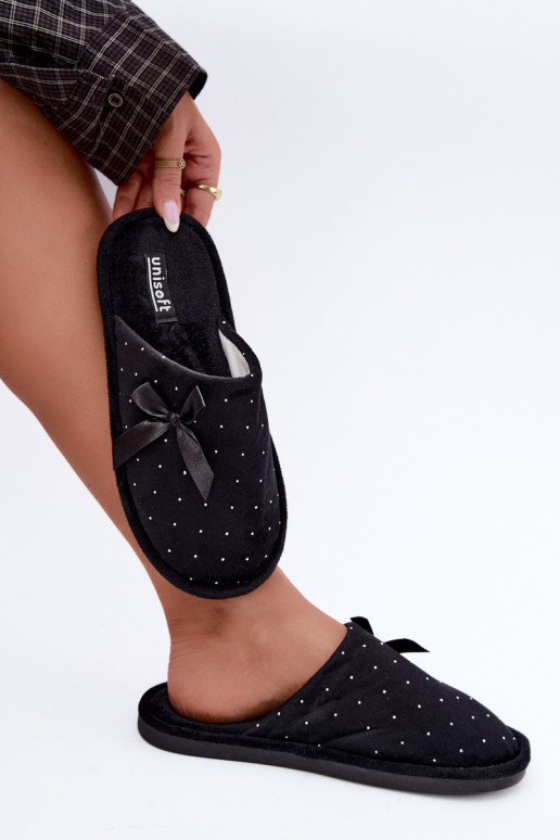Pantofole decorate con fiocchi neri Loriane