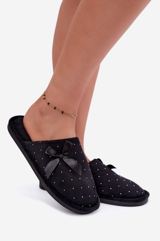 Pantofole decorate con fiocchi neri Loriane