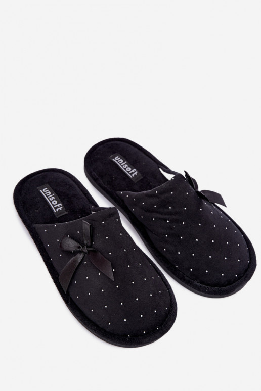 Pantofole decorate con fiocchi neri Loriane