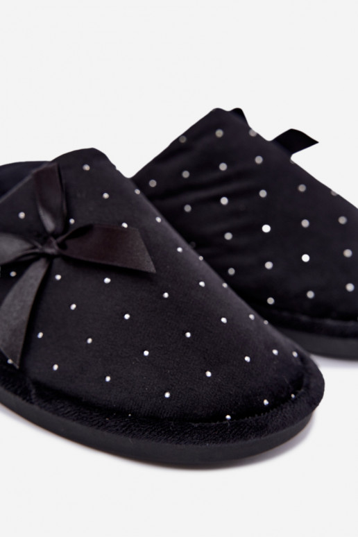 Pantofole decorate con fiocchi neri Loriane