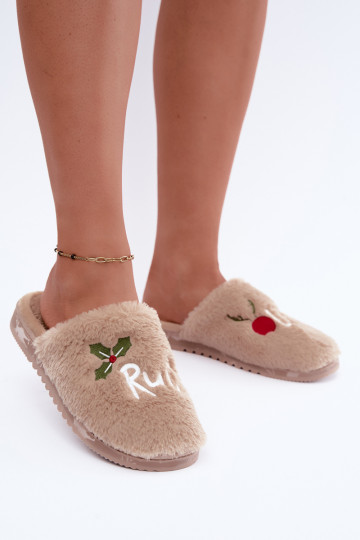scarpe fatti in casa Pantofole Femminile con una nota Rudolf beige Perelle 2