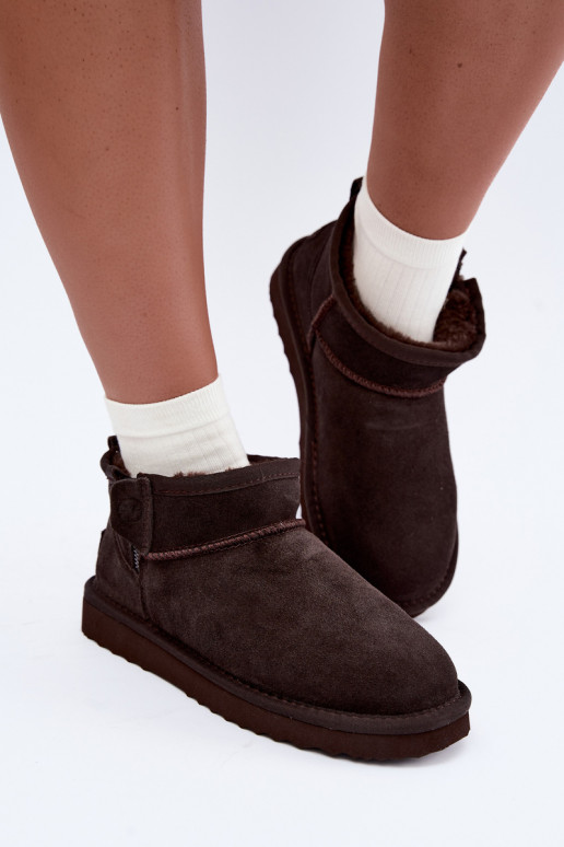 Stivali da neve in finta suede con cerniera color cioccolato Vinceza 97971