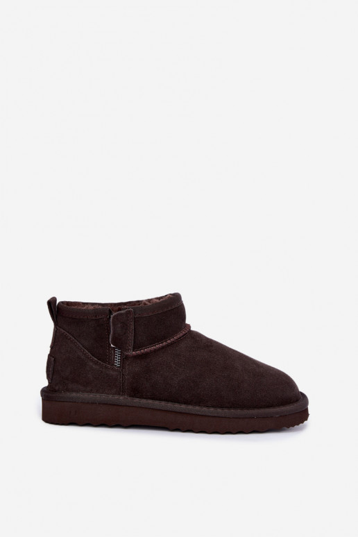 Stivali da neve in finta suede con cerniera color cioccolato Vinceza 97971