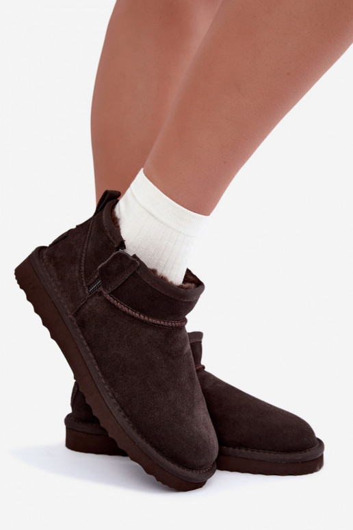 Stivali da neve in finta suede con cerniera color cioccolato Vinceza 97971