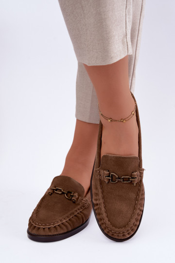 mocassini in suede con volantini e decorazione Vinceza 31718 in colore sabbia 2