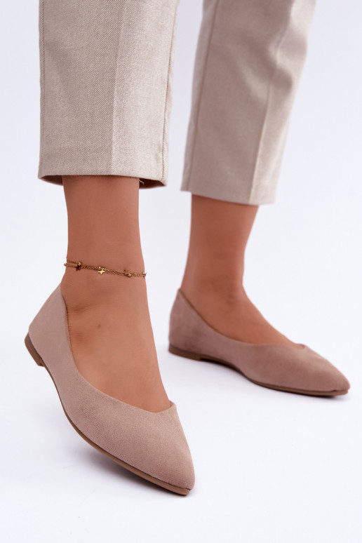 Ballerine isoscelein ecopelle scamosciatau beige Lelisa