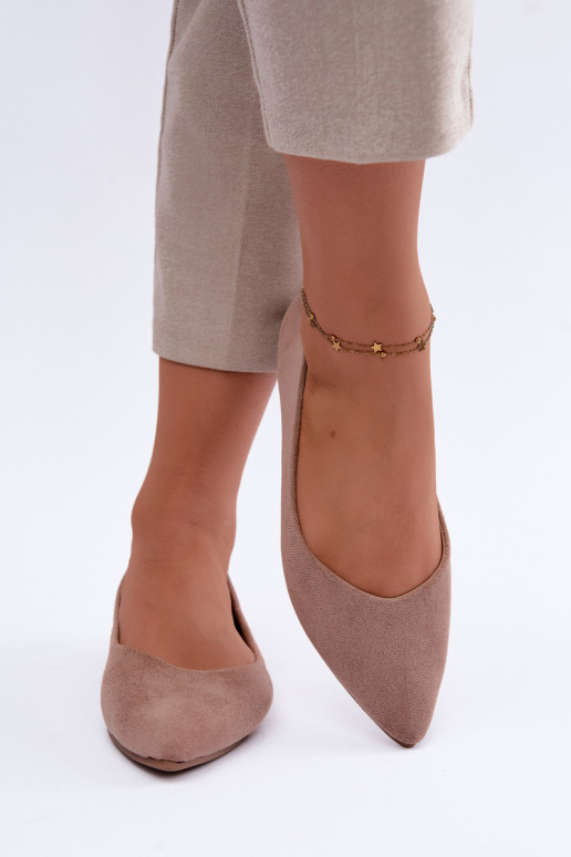 ballerine in faux suede in colore sabbia Lelisa