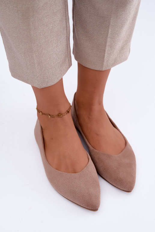 Ballerine isoscelein ecopelle scamosciatau beige Lelisa