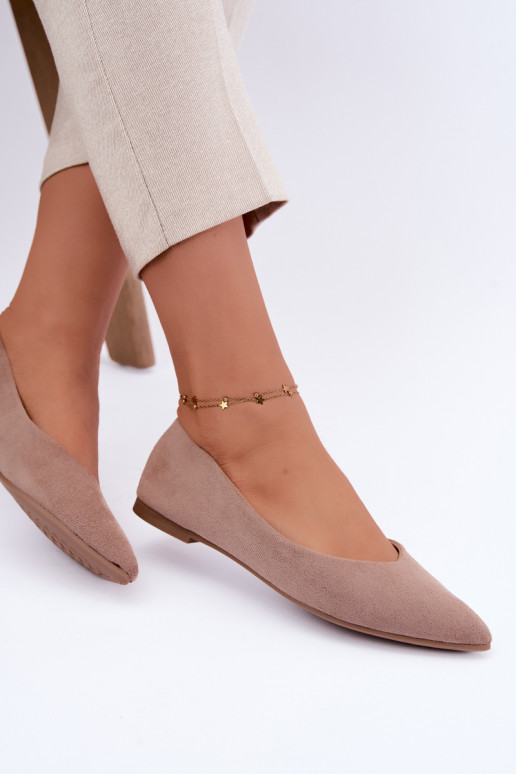 Ballerine isoscelein ecopelle scamosciatau beige Lelisa
