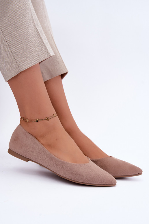 Ballerine isoscelein ecopelle scamosciatau beige Lelisa