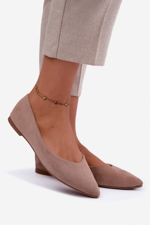 ballerine in faux suede in colore sabbia Lelisa