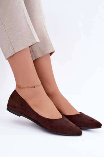 ballerine in faux suede in colore cioccolato Lelisa