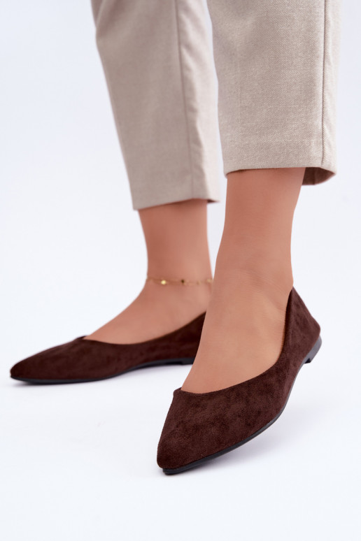 ballerine in faux suede in colore cioccolato Lelisa
