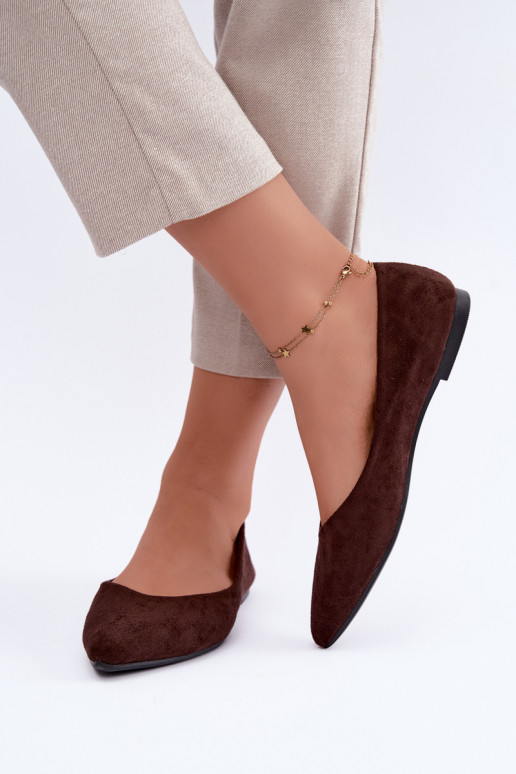 ballerine in faux suede in colore cioccolato Lelisa