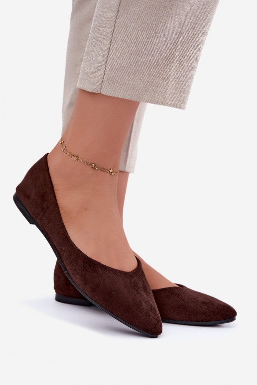 ballerine in faux suede in colore cioccolato Lelisa