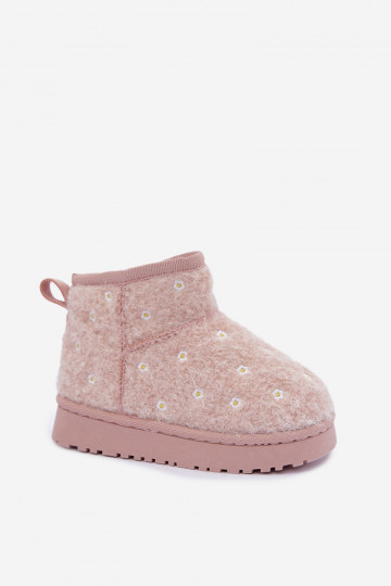 Stivali da neve per bambini rosa con motivi floreali Lunabelle