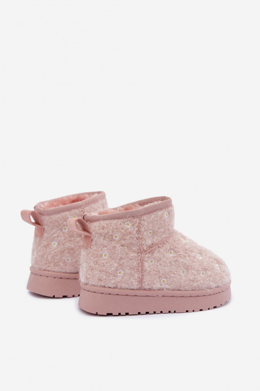Stivali da neve per bambini rosa con motivi floreali Lunabelle