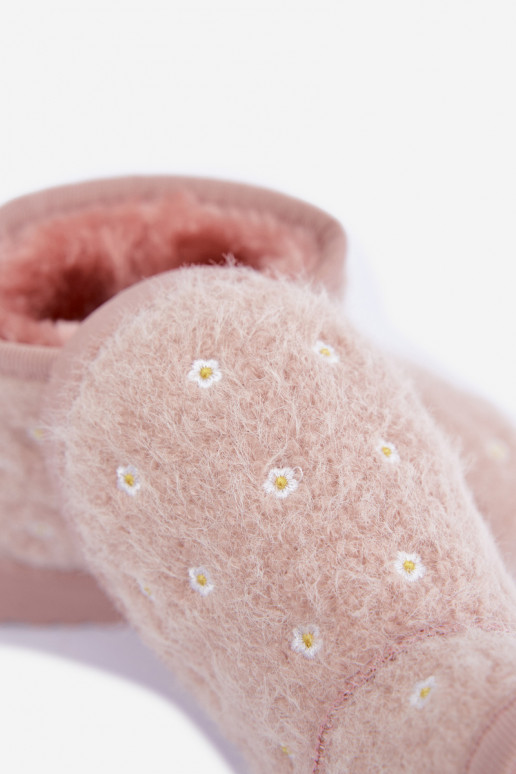 Stivali da neve per bambini rosa con motivi floreali Lunabelle