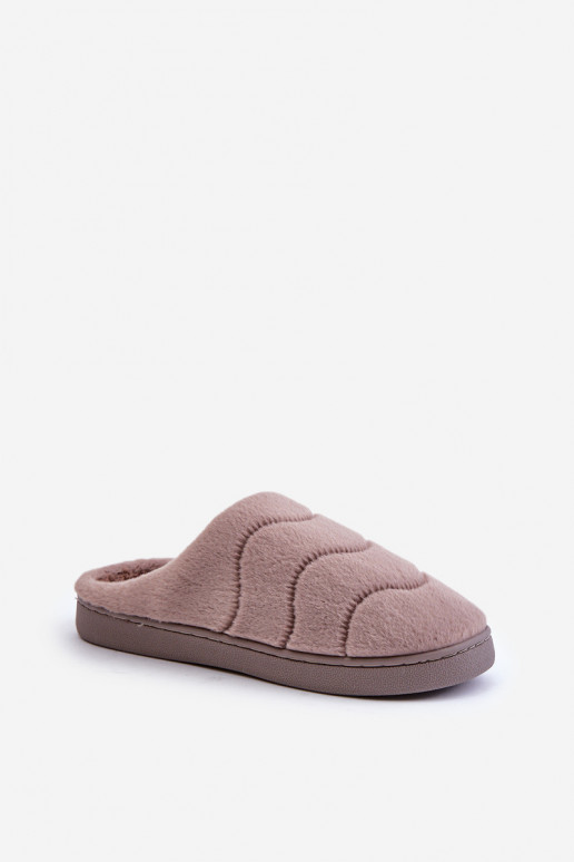 Pantofole calde da donna con pelliccia marroni Vamirae