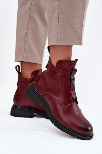 Stivaletti caldi da donna con dettagli decorativi bordeaux Roselle