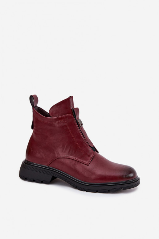Stivaletti caldi da donna con dettagli decorativi bordeaux Roselle