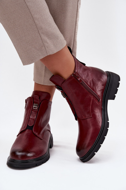 Stivaletti caldi da donna con dettagli decorativi bordeaux Roselle