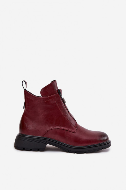 Stivaletti caldi da donna con dettagli decorativi bordeaux Roselle