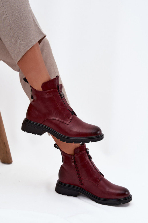 Stivaletti caldi da donna con dettagli decorativi bordeaux Roselle
