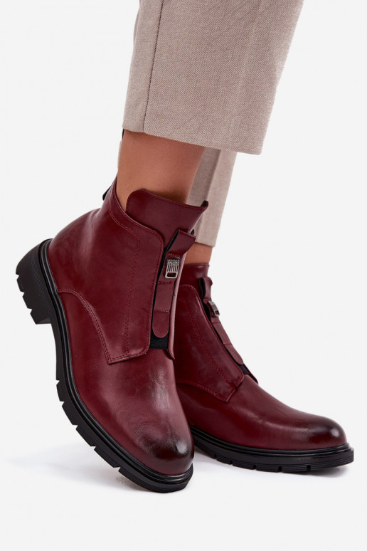 Stivaletti caldi da donna con dettagli decorativi bordeaux Roselle