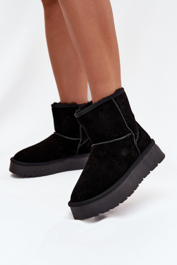 Stivali da neve neri da donna in suede sintetico con piattaforma Privine 2