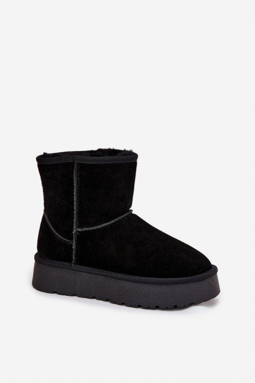 Stivali da neve neri da donna in suede sintetico con piattaforma Privine