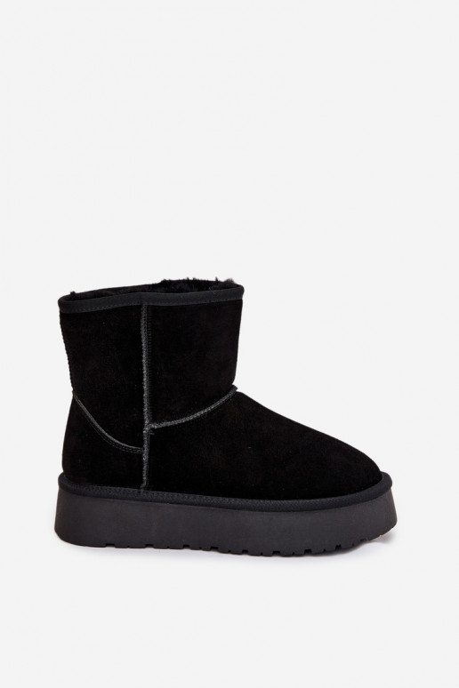 Stivali da neve neri da donna in suede sintetico con piattaforma Privine