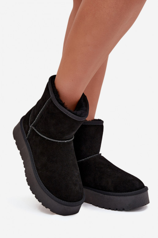 Stivali da neve neri da donna in suede sintetico con piattaforma Privine