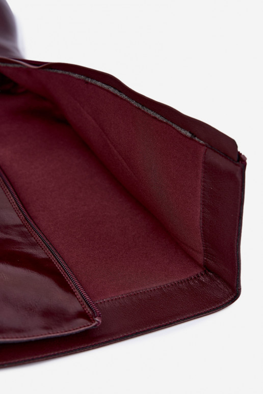 Stivali caldi sopra il ginocchio con tacchi sottili color bordeaux Fenoria