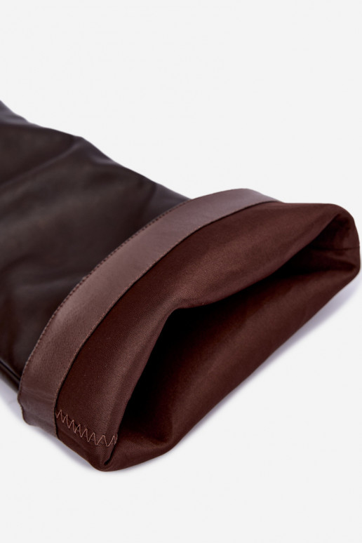Stivali alti slip-on da donna con tacco appuntito sopra il ginocchio in cioccolato Emorine