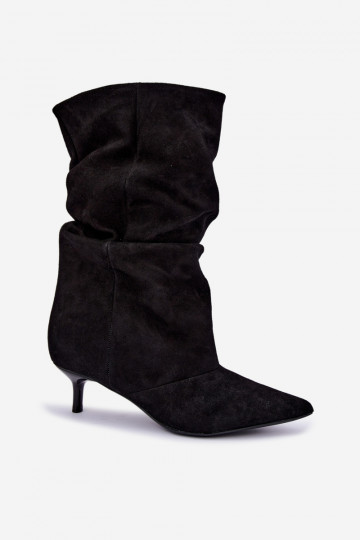 Stivaletti Slouchy slip-on con tacco neri Falisette