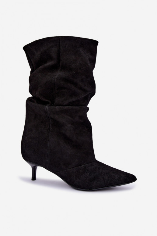 Stivaletti Slouchy slip-on con tacco neri Falisette