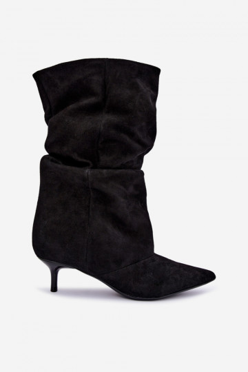 Stivaletti Slouchy slip-on con tacco neri Falisette 2