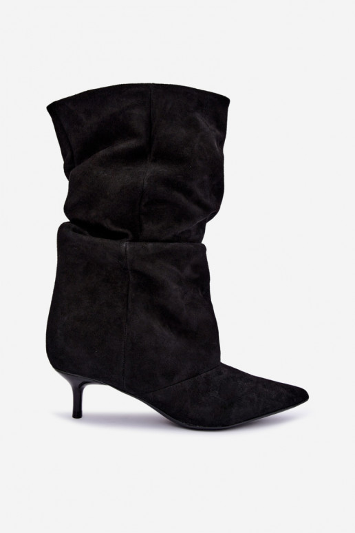 Stivaletti Slouchy slip-on con tacco neri Falisette