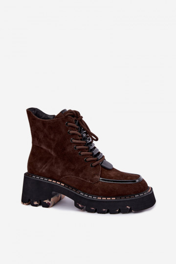Stivaletti isolati in suede sintetico color cioccolato Artiker 59C0272
