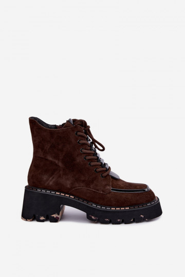 Stivaletti isolati in suede sintetico color cioccolato Artiker 59C0272 2